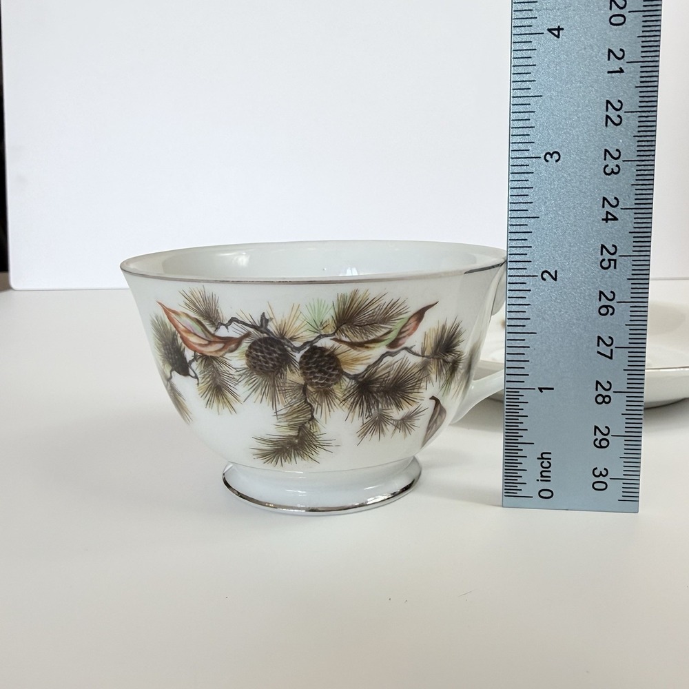 Vintage Sankyo China Japan Pinecone Teacup and Saucer Set C-165PC - Picture 9 of 10